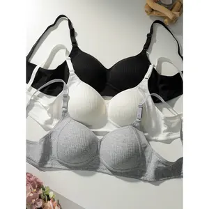 3PCS Girls Teenager Non-Wired Push Up Bras Comfortable Bra Sets Suitable For Small Bust Sports Bra Seamless Activewear Yoga Gym Activewear Athletic Fitted