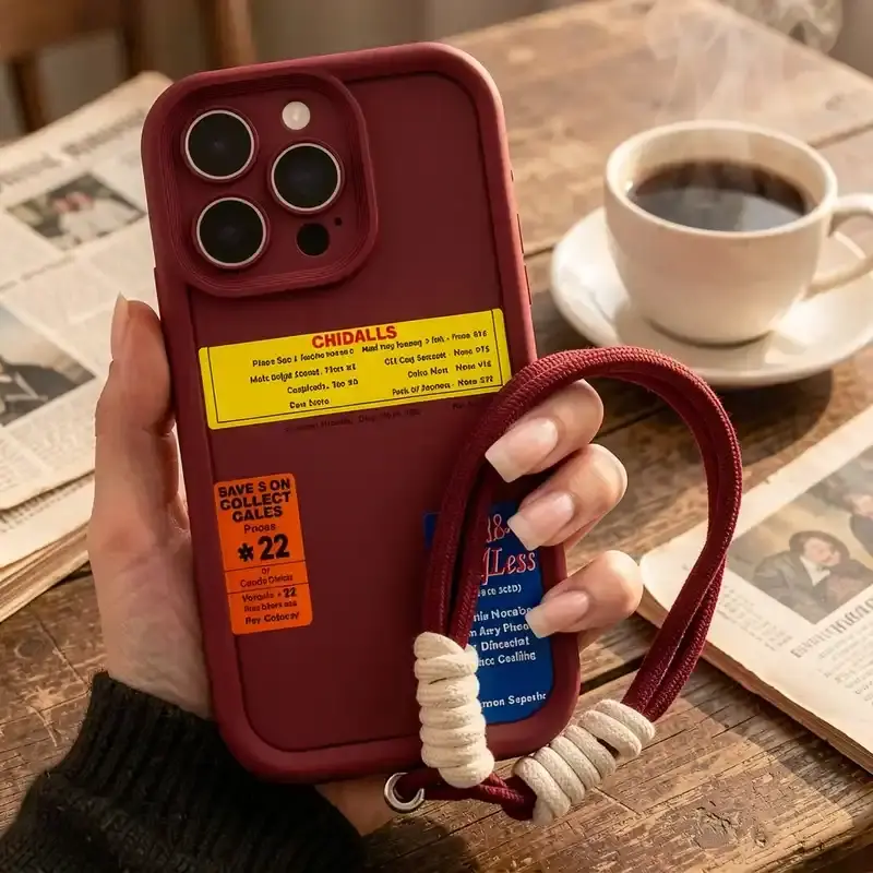 Vintage Telephone Booth Pattern Phone Case with Lanyard - Full Body Shockproof Protect Cover for Smartphone Users, Compatible with iPhone 17/16/15/14/13, Samsung S26/S25, Fashion Cellphone Accessory