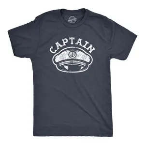 Mens Captain T Shirt Funny Boating Ocean First Mate Cruise Party Summer Vacation Tee Mens Funny T Shirts Cool Vintage Fashion T-Shirt Gift Classic Menswear Funny Summer Short Sleeve Novelty Tees for Guys Navy