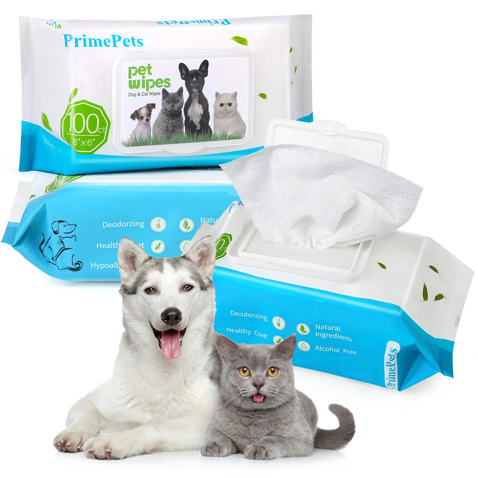 Dog Wipes for Paws and Butt 300 Count 8" x 6" Pet Grooming Wipes Dogs Cats Cleaning Deodorizing Dog Paw Wipes Puppy Wipes for Face Bum Eyes Ears Teeth