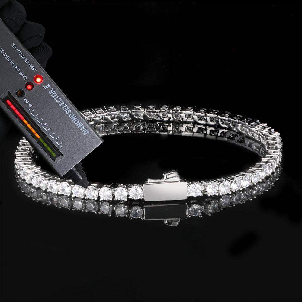 3mm 4mm 5mm Iced Out VVS Moissanite Diamond Tennis Chain 925 Sterling Silver Customized Fine Jewelry Wholesale Prices