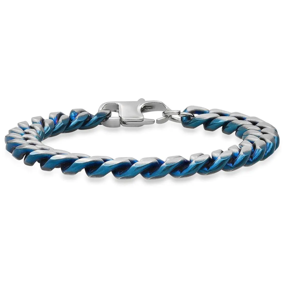 Steel by Design Men's Two-Tone Curb Link Ch ainBracelet Steel by Design Men's Two-Tone Curb Link Ch ainBracelet