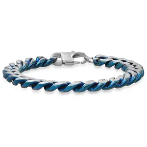 Steel by Design Men's Two-Tone Curb Link Ch ainBracelet