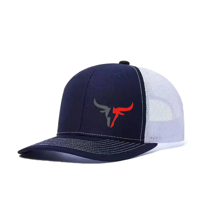 Unisex Baseball Cap with Bull Head Design, Adjustable Trucker Style for Men & Women, Casual Fitted Mesh Hat for All Seasons, Dome Mesh Cap, Fashion Hats