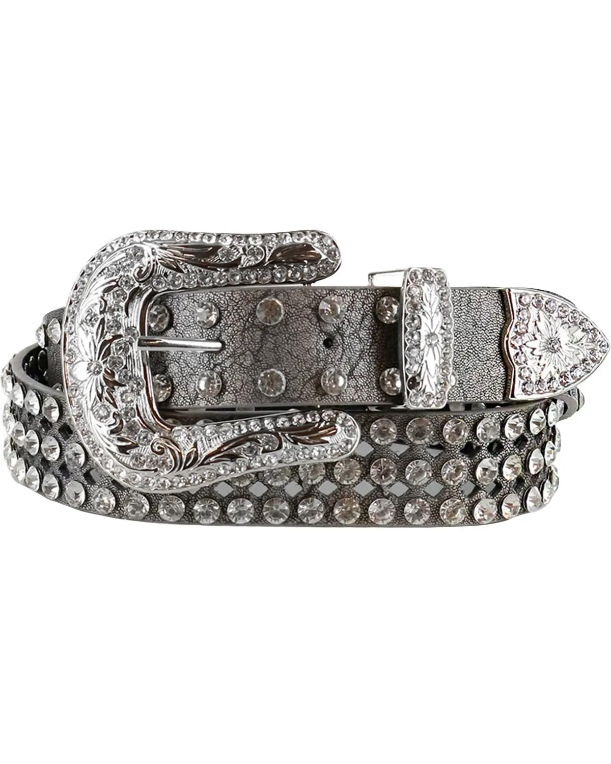 Shyanne Women's Women'S Rhinestone Filigree Leather Belt - 150-Sil