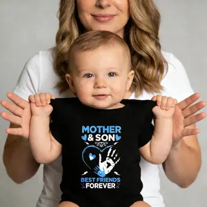 Mother & Son Best Friends Forever Baby Bodysuit | Cute Matching Outfit | Perfect Baby Gift for Baby Boys