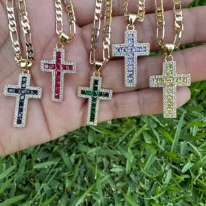 Cross Necklace Colored Female Birthday Daily Anniversary Engagement Male