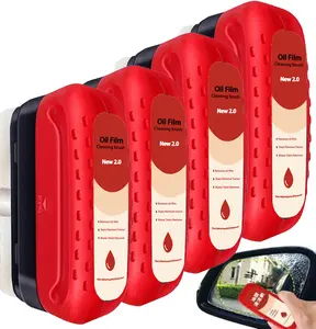 4/2 Packs Car Glass Oil Film Cleaner, Auto Glass Oil Film Remover With Sponge Towel, 2x120ml Oil Film Cleaner Long-Lasting for Dust Tree Resin Bird Droppings 2024 New Glass Coating for Windshield