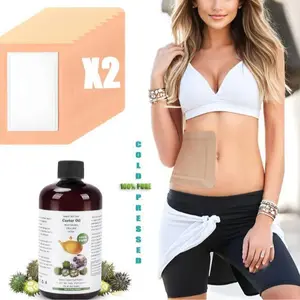 20Pcs Castor Oil Pack Wrap,Castor Oil Pack Size 5.2 * 7in for Pure Castor Oil, No Washing Self Adhesive with High Absorbent Organic Cotton Flannel, Anti Massage Oil Leak, Design for Women Men(Oil Not Included)