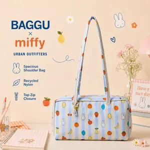 BAGGU Miffy Nylon Bowler Bag Striped Fruit UO Exclusive Shoulder Handbag for Women
