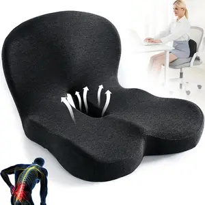 Orthopedic Cushion,Ergonomic Memory Foam L-Shaped Integrated Seat Cushions with Adjustable Strap,Ultra Breathable Non-Slip Design for Office Chair,Car,Wheelchair