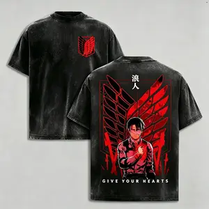 Levi Ackerman stands for sacrifice, loyalty, and unbreakable resolve. “Give Your Hearts” isn’t a slogan—it’s the creed of humanity’s strongest soldier,funny graphic tee, men’s trendy t-shirts, deals, humorous, 90s, streetwear,penny tees