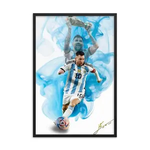 Messi Poster, Lionel Messi Art, World Cup Argentina, Soccer Wall Arts, Sports Kids Decor