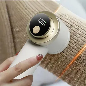 Portable Handheld Electric Lint Remover Tool, Rechargeable Household Fabric Shaver with Digital LED Display, 6-Blade Fuzz Remover for Clothes, Furniture, Sweaters and Sofas