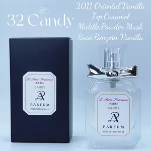 No.32 CANDY 2011 Oriental Vanilla Top:Cara-mel Middle:Powder Mu-sk  Base:Benzoin Vanilla Size: 30ML 1oz L’Aura Précieuse Women Long Lasting Oil Base Fragrance Parfume
