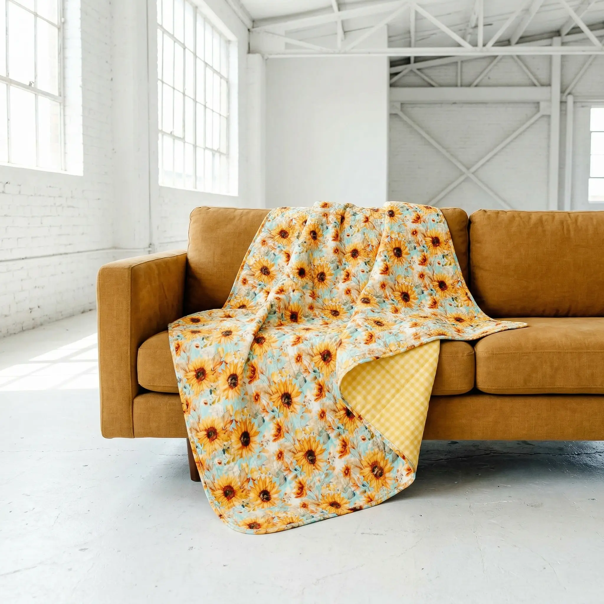Sunny Side Up Quilted Adult Bamboo Blanket - Two Layer