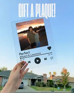Personalized Tap to Play Acrylic Music Plaque 8x10 Custom Song Playlist Link Date Time Physical Replica of Any Song or Playlist Perfect Gift for Music Lovers