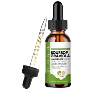 Soursop Graviola Liquid Drop for Cell Support & Regeneration, Immune System and Gut Health Support, Pure Soursop Bitters Liquid, High Absorption, Sugar/Gluten Free, Natural Flavor, 2 Fl Oz Healthcare Fitness Supplement Edible