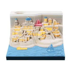 Customized Gifts 3D Custom Memo Pad Sticky Note Santorini Building Block Notepad Holiday Birthday Luxury Souvenirs Gifts
