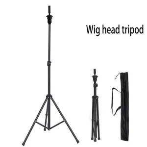 Wig Head Stand 50 Inches, Height Adjustable Tripod Wig Stand, Salon Mannequin Head Stand with Anti-Slip Base for Styling, Wig Display Barber Training, Beauty School​
