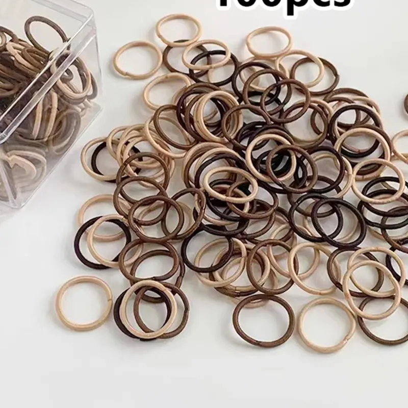 100pcs Simple Plain Color Hair Tie, Casual Cute Minimalist Hair Tie for Ponytail Holder, Daily Casual Versatile Hair Accessories, Elastic Hair Accessory, Scrunchies