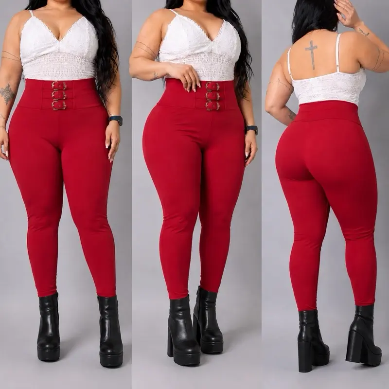 Plus Size Colombian Suplex Fabric Leggings, Ref. E-006E