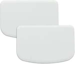 Plastic Bench Scraper for Baking - 2 White Bowl Scraper - Flexible Food Safe Dough Scraper Multipurpose Good Grip Curved and Flat Edge Dough Cutter - Essential Pan Scraper for Kitchen Use - RamPro