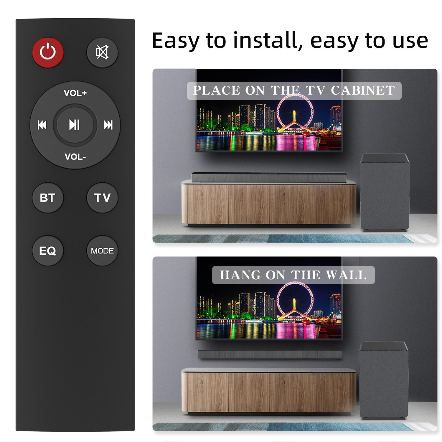 Bluetooth Soundbar With Subwoofer, 2.1 Heavy Bass Surround Sound System, TV Speaker, Home Theater Stereo, Bluetooth 5.0, AUX/USB/Optical/HD(ARC) Connection