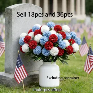 Realistic Blue Flowers, Durable Plastic Funeral & Cemetery Decor, Ideal Memorial Holiday Decoration, Home Desktop Ornament