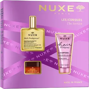 NUXE Iconic Beauty Gift Set - Featuring Huile Prodigieuse, Honey Lip Balm & Shampoo