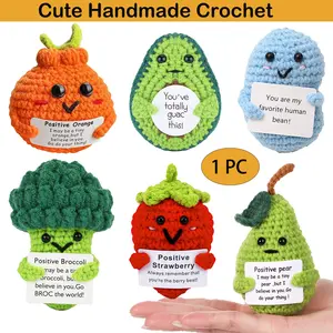 Handmade Vegetable & Fruit Crochet Toys, Kawaii Stuffed Animals, Cute Strawberries Beans Oranges for Christmas Gifts, Soft Cuddly Gift, Stocking Stuffers, Cozy Decoration for Home Desk, Handmade Crochet Figure, Soft Stuffed Animals
