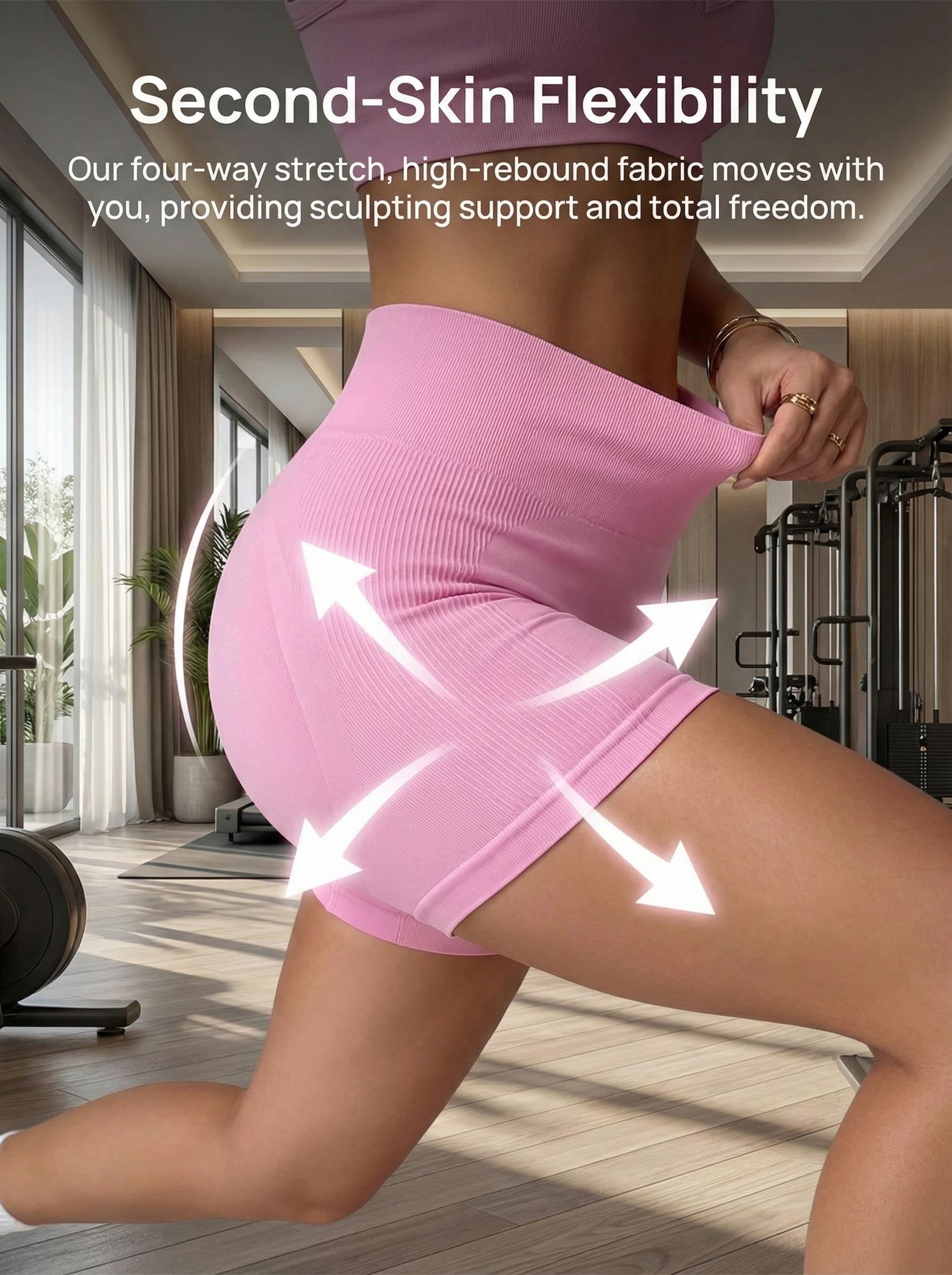 TCVC Women's Halter V-Neck Sports Two-Piece Set, High Elastic & Skin-Friendly, Butt Lifting & Body Shaping, Seamless Fit, Perfect For Yoga, Fitness, Daily Commute, Spring & Summer Fashion