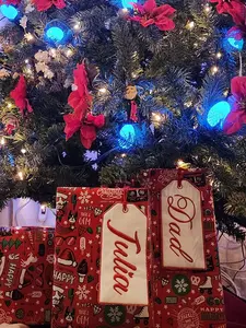 Embroidered Large Gift Tag / Stocking Name Tag