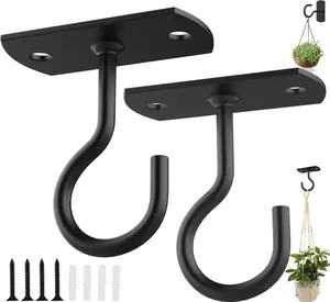 Hooks for Hanging Plants – Wall Mount Hooks for Planters, Lights, Lanterns, Bird Feeders & Wind Chimes – Indoor & Outdoor Decor