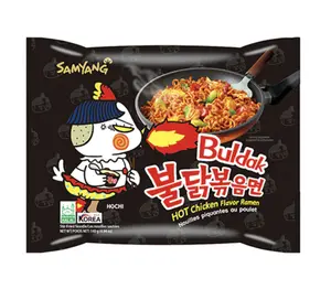 [5 Pack] Samyang 불닭볶음면 Korean Buldak Stir-Fried Ramen - Hot Chicken Flavor, 4.94oz