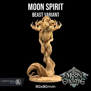 Moon Spirit Trickster Wolf God Dnd Mini for Dungeons and Dragons Gift for DM Wargaming RPG 3D Print The Dragon Trappers Lodge 32mm Scal