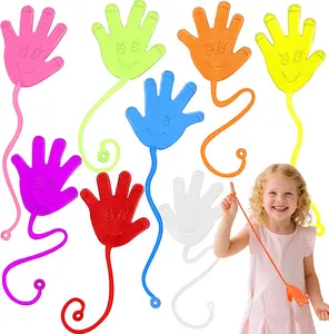 JOYIN Large 24Pcs Sticky Hands Party Favors, Party Table Favors Set for Kids, Holiday Traditions, Classroom Treasure Box Carnival Prizes Bulk Pinata Stuff Glitter Toys, Valentine goodie bags