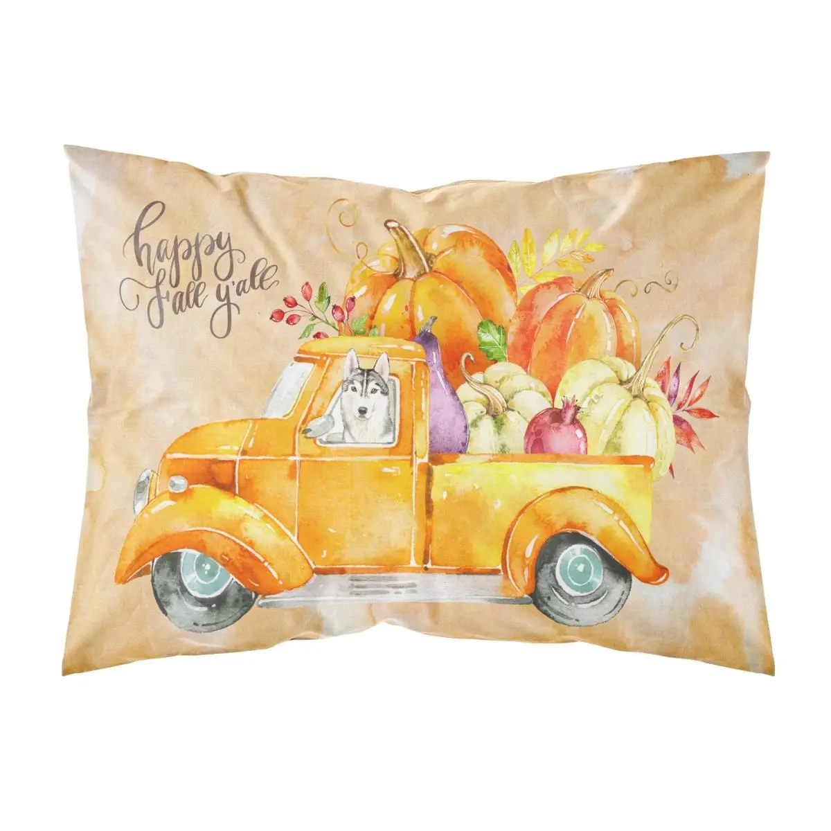 Husky Print Standard Pillowcase - Breathable Fall Harvest Fabric, Machine Washable, No Ironing, Ideal for Room Decor, House Decor