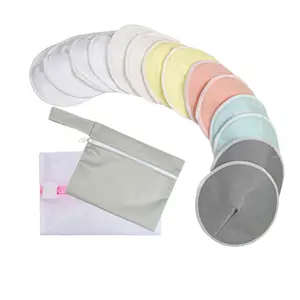 Washable Removable Breast Pads, 16pcs/set Three Layer Bowl Shaped Breast Pad with Storage Bag, Reusable Breast Pad for Breastfeeding Nursing & Feeding Supplies