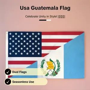 3x5ft USA Guatemala Combined Flag, Christmas Flag for Home Decor, Indoor Outdoor Flag, All Seasons Decor Banners Ornaments