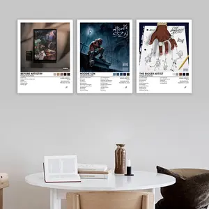3-piece set, A Boogie Wit Da Hoodie - Modern music album cover canvas art poster, Before Artistry - Hoodie SZN - The Bigger Artist wall decoration print Artwork, song images, Modern art design, suitable for home decor, frameless