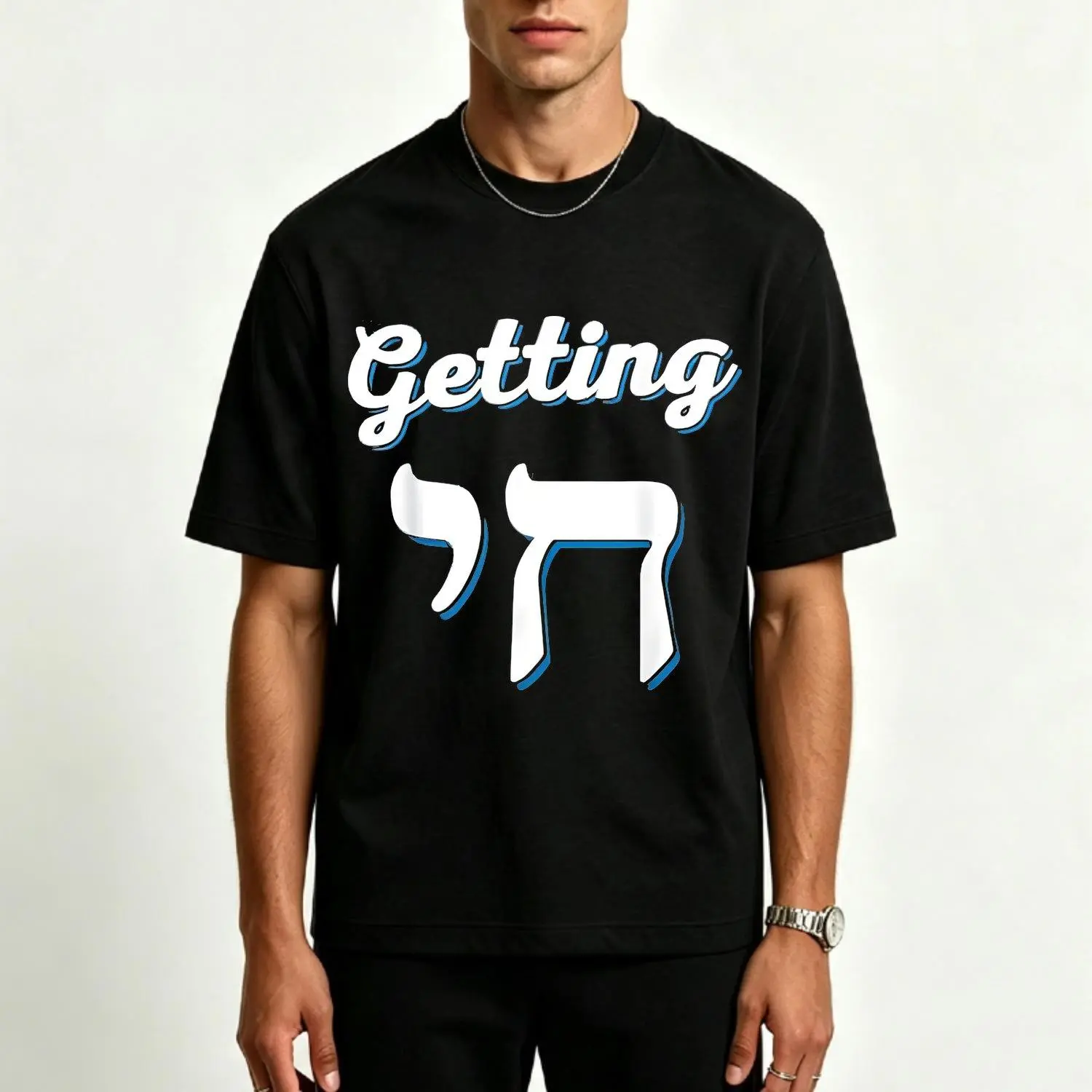 Getting Chai High Humorous Hanukkah Themed Men's T Shirts Comfort Fit Sizes S to 3XL Black Inspired Apparel with Festive Holiday Design and Casual Style