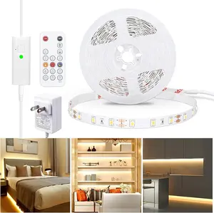 Warm White LED Strip, Dimmable LED Light Strips with RF Remote and ETL Listed Adapter, 16.4ft Flexible Tape Lights for Kitchen,Under Cabinet,Bedroom, 3000K,300 LEDs Rope Light