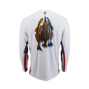 American Flag Stringer Long Sleeve Fishing Shirt