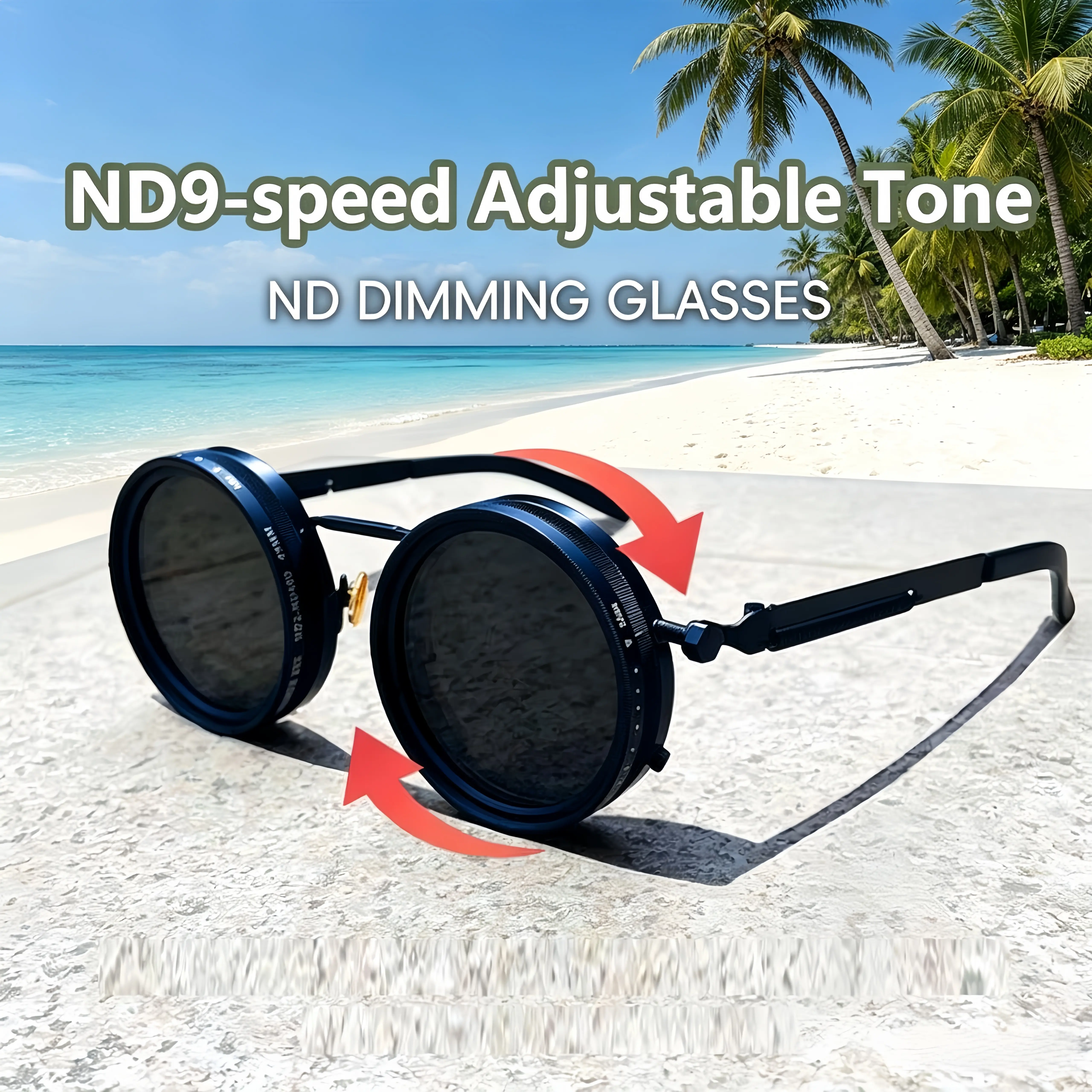 Unisex Retro Punk Full Rim Glasses - Adjustable Dimming Polarised Lens UV400 UV Protection Outdoor Eyewear, Sunglasses, Nd Dimming Glasses, Uv Protection Lens