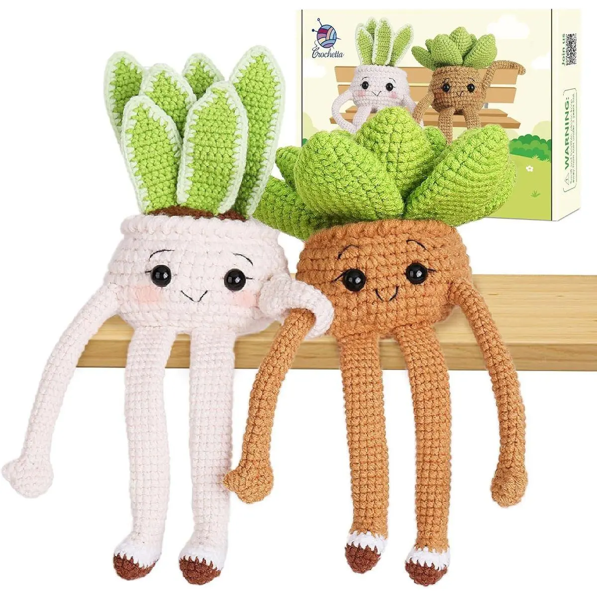 Crochet Kit for Beginners, Crochet Kits with Step-by-Step Video Tutorials, Learn to Crochet Animal Kit for Adults Kids, DIY Craft Knitting Supplies, Monkey Amigurumi Gift(40%+ Yarn)