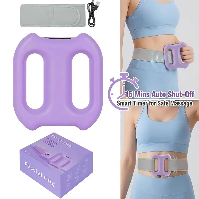 Cordless Unisex Portable Muscle Massager Belt - 5 Levels Adjustable Intensity & Speed, 15-Min Auto Shut-Off, for Waist, Back, Neck/Shoulder Muscle Relief, Relaxing Gifts for Parents, Self Care Gadgets, Massagers