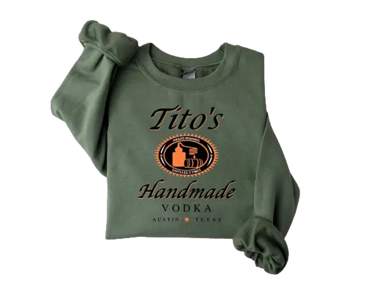 Tito's Crewneck, Premium Vodka Shirt, Tito's Handmade Premium Vodka Tshirt, Tito's Sweatshirt, Hoodie, Unisex Crewneck, Casual Menswear