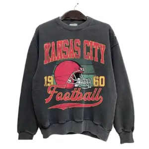 Vintage Kansas City Football Crewneck Sweatshirt for Men and Women, Cotton T-Shirt