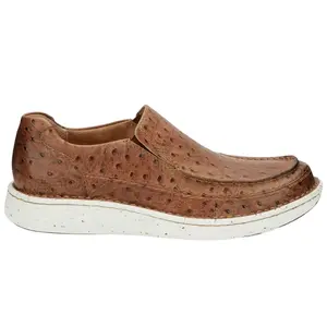 Justin Boots Mens Looper Ostrich Print Slip On Casual Shoes - Brown